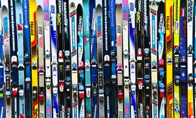Alpina skidor på rad